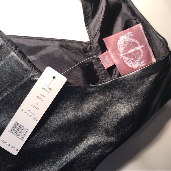 Romeo and Juliet Couture LBD with Faux Leather - Picture 2 of 8